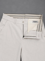 GENIPS Men's Relaxed Fit Cotton Trousers - Mid-Rise 4 Pocket Casual Pants