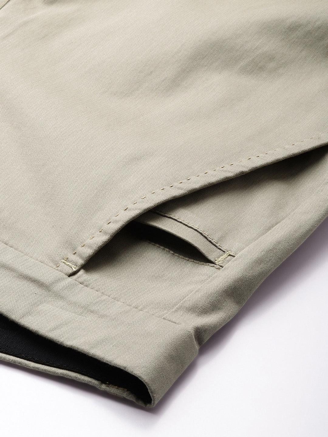 Men Mint Cotton Stretchable Caribbean Fit Mid-Rise Solid Casual Trousers