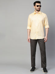 Genips Men's Grey Cotton Stretch Rico Slim Fit Self Design 5 Pocket Trouser