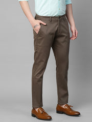 Genips Men's Green Cotton Stretch Caribbean Slim Fit Print Trousers